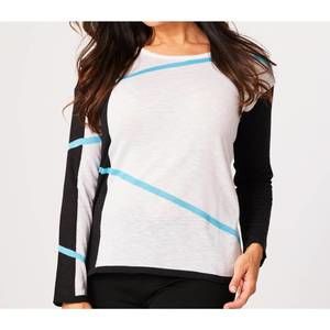 NEW FRENCH KYSS abstract scoop top in white/multi